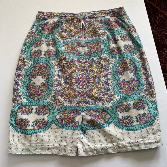 Anthropologie purchased Maeve High Waist Straight Pencil Paisley Skirt Sz 4 - Picture 2 of 8